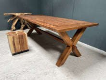 Load image into Gallery viewer, huge-240cm-recycled-teak-dining-table-wood-furniture-kitchen-design-unique-character-solid-wood-john-cowell-ltd