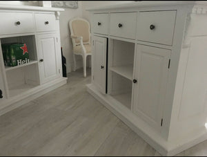 1.5m White Home Bar - Front Counter & Bevelled Mirrored Back Bar
