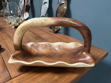 Load image into Gallery viewer, Polished Suar Wood Fruit Bowl/Basket with Handle
