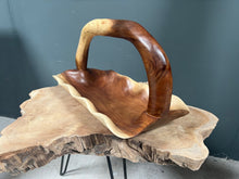 Load image into Gallery viewer, Polished Suar Wood Fruit Bowl/Basket with Handle