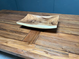 Heavy Rectangular Polished Wood Fruit Plate/Bowl