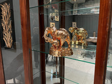 Load image into Gallery viewer, Large Gold Mother &amp; Baby Elephant Statue