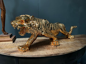 Large Gold Resin Tiger Statue
