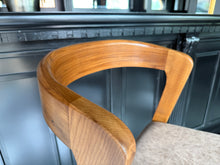 Load image into Gallery viewer, Pair Kin Contemporary Ash Wood &amp; Brown Faux Leather High Back Bar Chairs