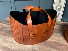 Load image into Gallery viewer, Pair of Leather Storage Baskets  (Brand New Boxed)