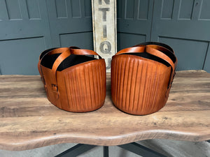 Pair of Leather Storage Baskets  (Brand New Boxed)