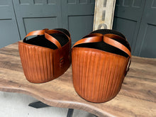 Load image into Gallery viewer, Pair of Leather Storage Baskets  (Brand New Boxed)