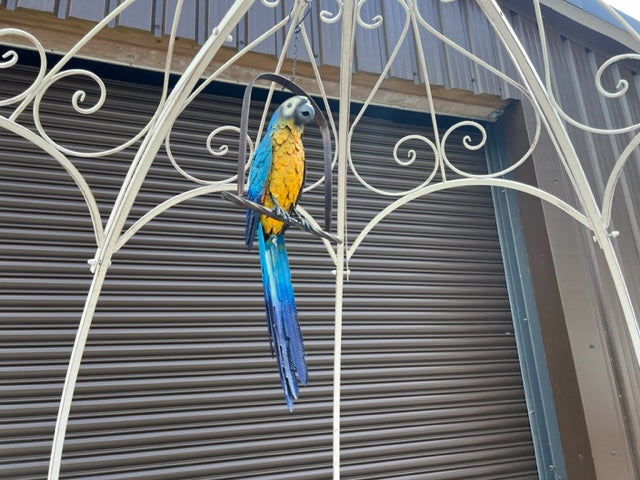 Decorative Large Hanging Parrot - Blue