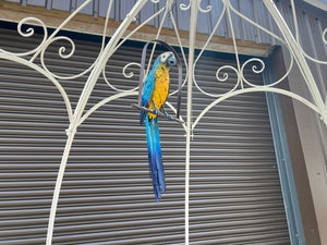 Decorative Large Hanging Parrot - Blue