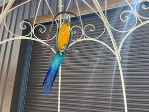 Decorative Large Hanging Parrot - Blue