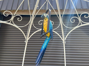 Decorative Large Hanging Parrot - Blue