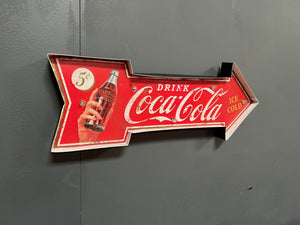 Large Light Up Coca Cola Arrow Sign