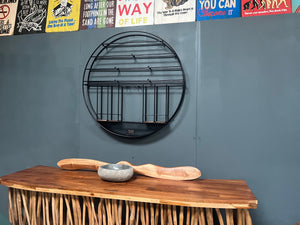 Huge Metal Wall Mounted Circle Wine Rack