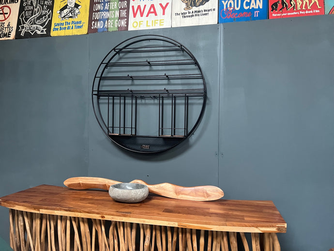 Huge Metal Wall Mounted Circle Wine Rack
