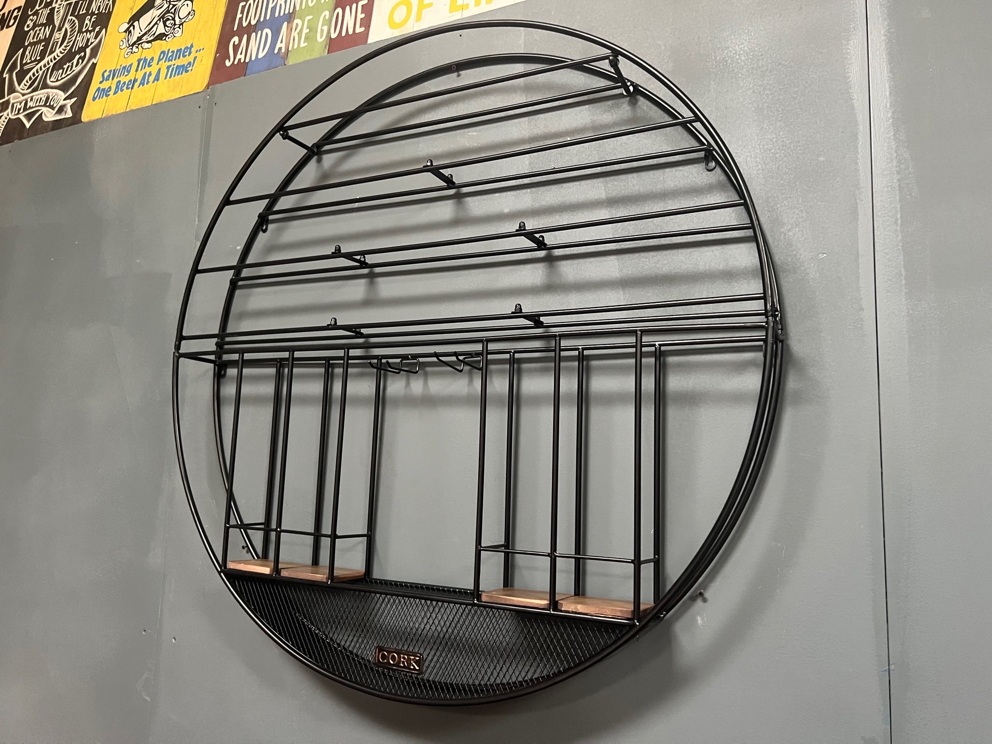 Huge Metal Wall Mounted Circle Wine Rack – John Cowell Limited