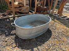 Load image into Gallery viewer, Galvanised Zinc Bath Oval Planter | Vintage Antique European Garden Décor