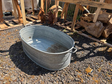 Load image into Gallery viewer, Galvanised Zinc Bath Oval Planter | Vintage Antique European Garden Décor