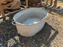 Load image into Gallery viewer, Galvanised Zinc Bath Oval Planter | Vintage Antique European Garden Décor