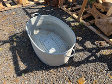 Load image into Gallery viewer, Galvanised Zinc Bath Oval Planter | Vintage Antique European Garden Décor