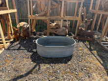 Load image into Gallery viewer, Galvanised Zinc Bath Oval Planter | Vintage Antique European Garden Décor