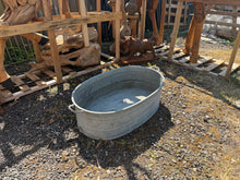 Load image into Gallery viewer, Galvanised Zinc Bath Oval Planter | Vintage Antique European Garden Décor