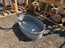 Load image into Gallery viewer, Galvanised Zinc Bath Oval Planter | Vintage Antique European Garden Décor