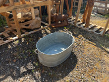 Load image into Gallery viewer, Galvanised Zinc Bath Oval Planter | Vintage Antique European Garden Décor