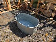 Load image into Gallery viewer, Galvanised Zinc Bath Oval Planter | Vintage Antique European Garden Décor
