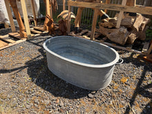 Load image into Gallery viewer, Galvanised Zinc Bath Oval Planter | Vintage Antique European Garden Décor