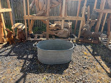 Load image into Gallery viewer, Galvanised Zinc Bath Oval Planter | Vintage Antique European Garden Décor
