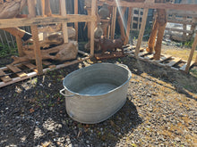Load image into Gallery viewer, Galvanised Zinc Bath Oval Planter | Vintage Antique European Garden Décor