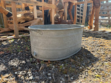 Load image into Gallery viewer, Galvanised Zinc Bath Oval Planter | Vintage Antique European Garden Décor