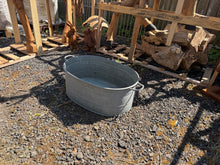 Load image into Gallery viewer, Galvanised Zinc Bath Oval Planter | Vintage Antique European Garden Décor