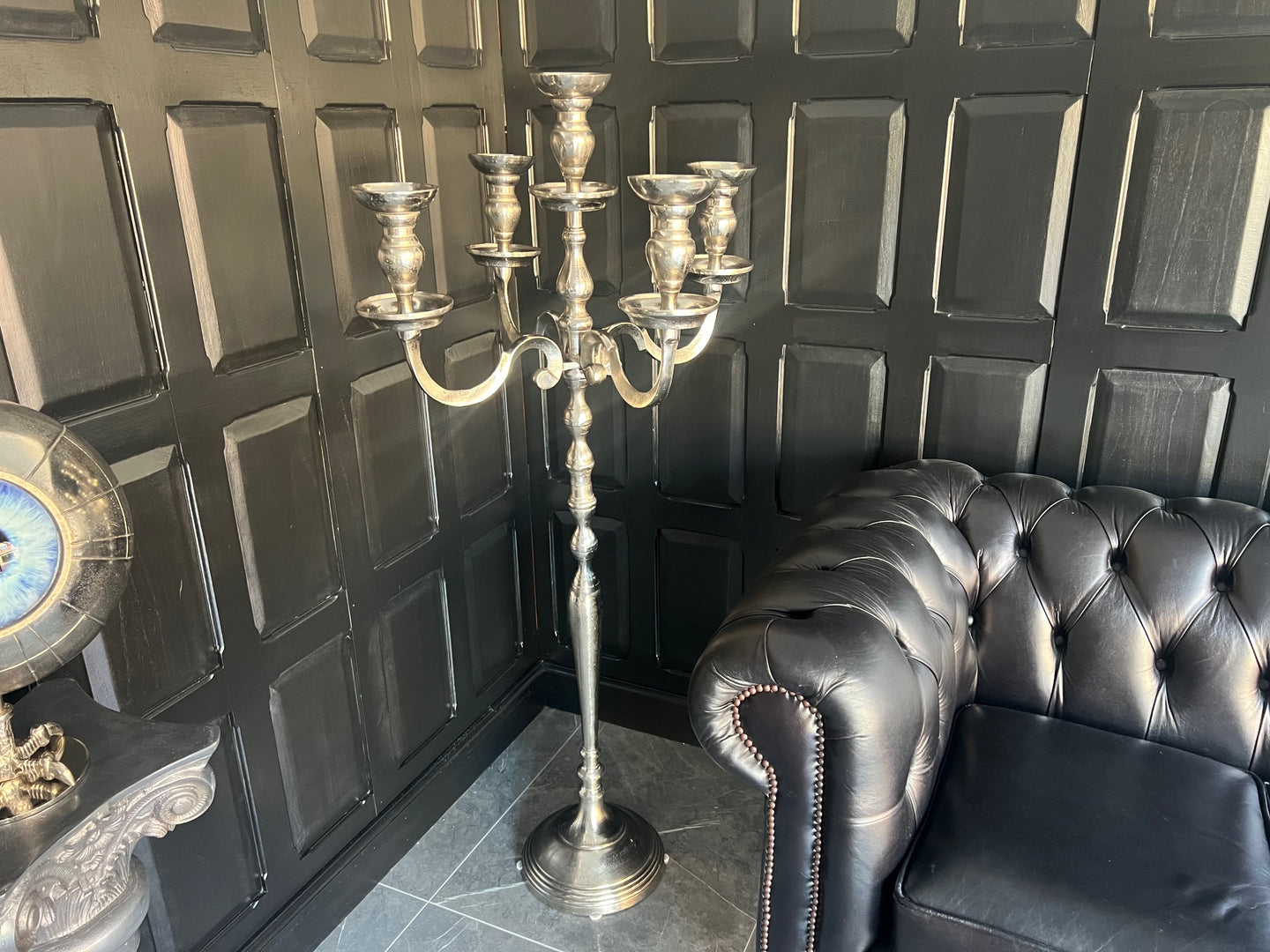 High-Quality 5-Branch Nickel Candelabra