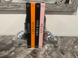 Modern Nickel Praying Hand Book Ends
