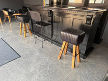 Load image into Gallery viewer, Ribbed Leather Pommel Horse Bar Stool in (BLACK)