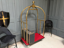 Load image into Gallery viewer, Bellboy Hotel Luggage Trolley/Cart in BRASS