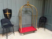 Load image into Gallery viewer, Bellboy Hotel Luggage Trolley/Cart in BRASS