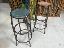 Load image into Gallery viewer, Pair of Vintage Style Industrial Metal Bar Stools