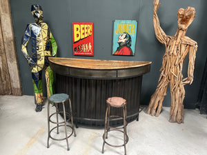 Pair of Vintage Style Industrial Metal Bar Stools