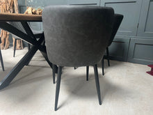 Load image into Gallery viewer, Pair of Classic Faux Leather Dining Chairs in Charcoal