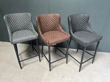 Load image into Gallery viewer, Single Classic Faux Leather Bar Stool in Grey