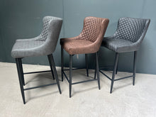 Load image into Gallery viewer, Single Classic Faux Leather Bar Stool in Grey