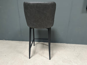 Single Classic Faux Leather Bar Stool in Charcoal