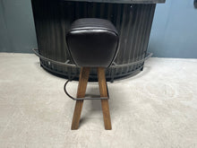 Load image into Gallery viewer, Ribbed Leather Pommel Horse Bar Stool in Black