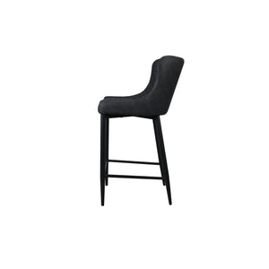 Single Classic Faux Leather Bar Stool in Charcoal