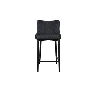 Single Classic Faux Leather Bar Stool in Charcoal