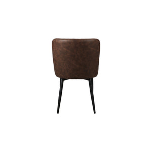 Pair of Classic Faux Leather Dining Chair in Brown
