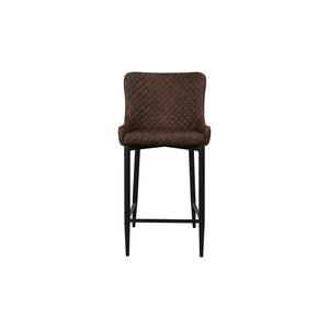 Single Classic Faux Leather Bar Stool in Brown
