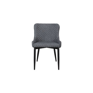 Pair of Classic Faux Leather Dining Chair in Grey